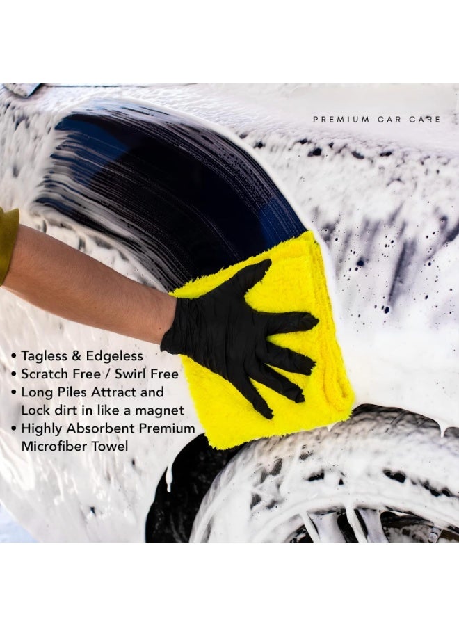 Yellow microfiber car towel - super absorbent - car drying, polishing, polishing cloth and interior detail towel - Image 4